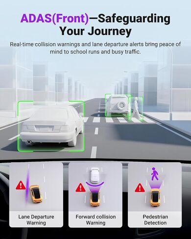 كاميرا Vantrue S1 Pro DMS AI Dash Cam الأمامية والداخلية، ADAS، DMS، كاميرا داش 2.7K ثنائية القناة، STARVIS 2 Dashcam، رؤية ليلية HDR، 5G WiF i& GPS، التطبيق/التحكم الصوتي، وضع انتظار السيارات 24/7، 1 تيرابايت بحد أقصى in Kuwait