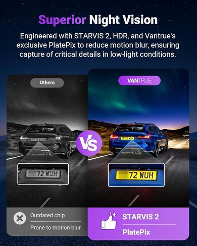 كاميرا Vantrue S1 Pro DMS AI Dash Cam الأمامية والداخلية، ADAS، DMS، كاميرا داش 2.7K ثنائية القناة، STARVIS 2 Dashcam، رؤية ليلية HDR، 5G WiF i& GPS، التطبيق/التحكم الصوتي، وضع انتظار السيارات 24/7، 1 تيرابايت بحد أقصى in Kuwait