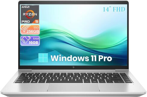 كمبيوتر محمول HP EliteBook 645 G10، شاشة 14 بوصة FHD IPS، AMD Ryzen 5 PRO 7530U (حتى 4.5 جيجا هرتز)، ذاكرة الوصول العشوائي DDR4 سعة 16 جيجابايت، SSD 256 جيجابايت، Windows 11 Pro، Wi-Fi 6، لوحة مفاتيح بإضاءة خلفية، USB-C (مجدد) in Kuwait