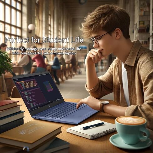 كمبيوتر محمول HP مقاس 14 بوصة باللون الأزرق الملكي - دفتر طلابي نابض بالحياة وأنيق، ذاكرة وصول عشوائي سعتها 8 جيجابايت، تخزين 1.1 تيرابايت (64 جيجابايت eMMC + 1 تيرابايت OneDrive)، متضمن Microsoft 365، معالج Intel 4-Core، Windows 11 in Kuwait
