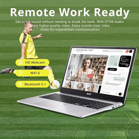 acer Chromebook 315 15.6" FHD Laptop, Intel Celeron N4500, 4GB LPDDR4 RAM, 1TB Storage (64GB eMMC + 1TB Docking Station Set), UHD Graphics, Full-Size Keyboard, Wi-Fi 6, Chrome OS, Silver in Kuwait