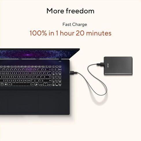 ASUS Vivobook 18 Laptop, 18" WUXGA 144Hz Display, AMD Ryzen 7 260 with XDNA NPU, AMD Radeon Graphics, 32GB RAM, 1TB SSD, Quiet Blue, M1807HA-DS79 in Kuwait