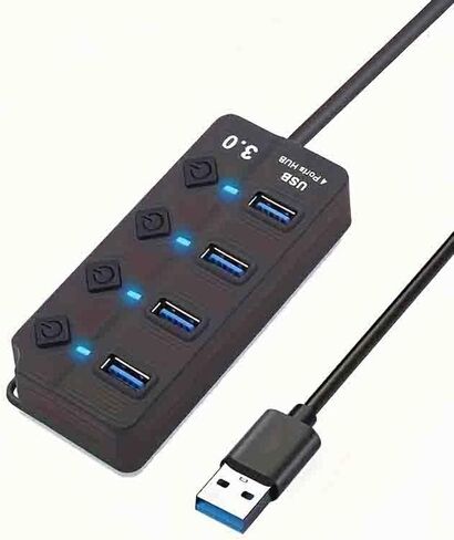 USB Hub Power Expansion Tool, USB Port Adapter Built with USB 3.0 Hub for PC and Laptop Connectivity in Kuwait