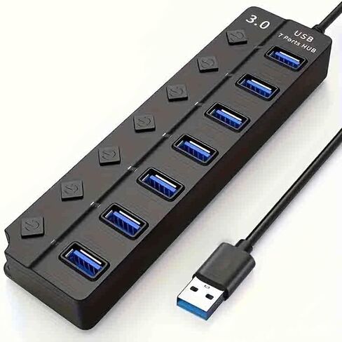 USB Hub Power Expansion Tool, USB Port Adapter Built with USB 3.0 Hub for PC and Laptop Connectivity in Saudi Arabia