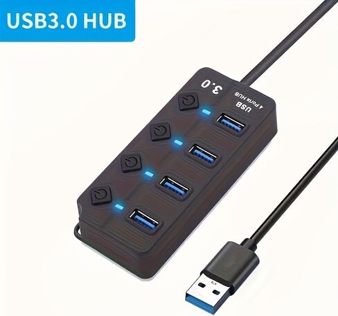 USB Hub Power Expansion Tool, USB Port Adapter Built with USB 3.0 Hub for PC and Laptop Connectivity in Saudi Arabia