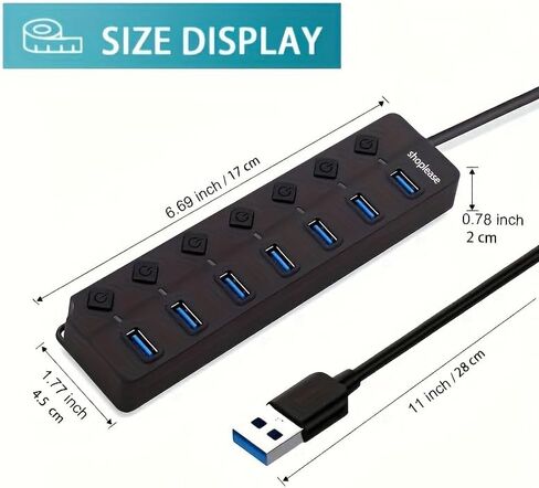 USB Hub Power Expansion Tool, USB Port Adapter Built with USB 3.0 Hub for PC and Laptop Connectivity in Saudi Arabia