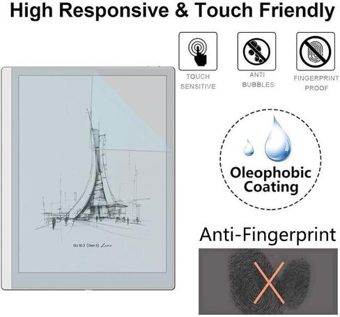 for BOOX Tablet Go 10.3 Gen II Lumi Screen Protector - [2 Pack] HD Clear Soft PET Film [Anti-Fingerprint] [Anti-Scratch] [Bubble Free] [Case Friendly], Compatible for BOOX Go 10.3 (Gen II) in Kuwait