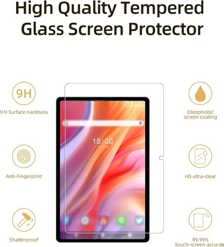 واقي شاشة لجهاز FEONAL D126 2025 اللوحي مقاس 11 بوصة Android 11، طبقة من الزجاج المقوى المقاوم للخدش عالي الدقة لحماية السقوط FEONAL D126، حساس للمس، مضاد لبصمات الأصابع، عبوة واحدة. in Kuwait