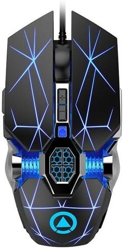 【Water Cooled Light Effect & Low Noise - USB】2026 Upgrade Edition Gaming Laptop Optical Wired Silent Mouse, Mouse Macro,DPI up to 3200,Plug and Play,Ergonomic Design,Switchable and Close Light Effects in Saudi Arabia