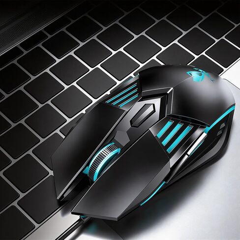 【 2026 Upgraded - 53 inch Cable Length 】2026 Upgrade Edition High Performance Mechanical Mouse for Wired Gaming-3600 DPI Optical Sensor-Easy USB Connection-Precise Control - built-in anti Slip Roller in Kuwait