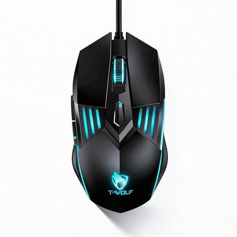 【 2026 Upgraded - 53 inch Cable Length 】2026 Upgrade Edition High Performance Mechanical Mouse for Wired Gaming-3600 DPI Optical Sensor-Easy USB Connection-Precise Control - built-in anti Slip Roller in Kuwait