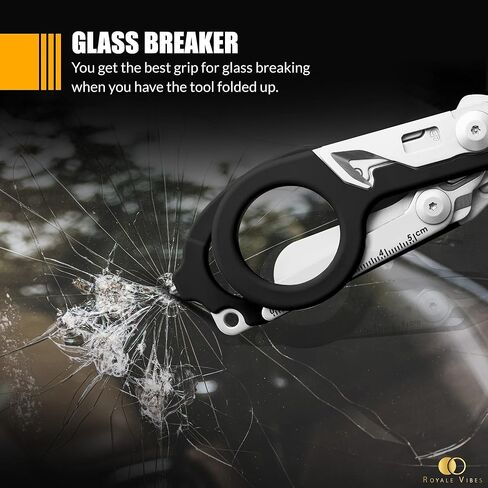 6 in 1 Trauma Shears Multi Tool - Foldable Stainless Steel Tactical Shears with Strap Cutter, Ring Cutter & Glass Breaker for EMT, Camping, Survival, Rescue & First Aid - Blue in Saudi Arabia