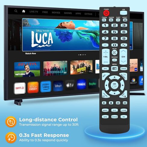 تلفزيون عنصر التحكم عن بعد العالمي المتوافق مع جميع عناصر تلفزيون LCD LED - لا يتطلب أي برمجة in Kuwait