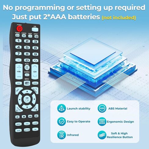 تلفزيون عنصر التحكم عن بعد العالمي المتوافق مع جميع عناصر تلفزيون LCD LED - لا يتطلب أي برمجة in Kuwait