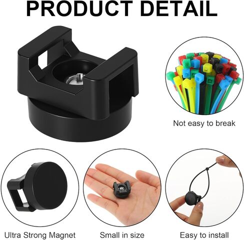 Yookeer 24 Pcs Magnet Zip Tie Mount Heavy-duty Magnetic Zip Tie Mounts Multipurpose Wire Cable Holder Mount with 120 Pcs Nylon Cable Ties for Home Office Wire Management(22mm) in Kuwait