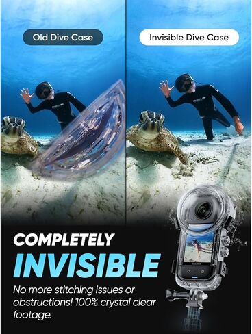 حزمة الغوص غير المرئية Insta360 X3 - كاميرا أكشن مقاومة للماء 5.7K 360 درجة، حقيبة غوص، عصا سيلفي، مستشعر مزدوج 1/2 بوصة 48 ميجابكسل، تثبيت، قفل أفقي 360 درجة، عدسة واحدة 4K، تحرير الذكاء الاصطناعي in Kuwait