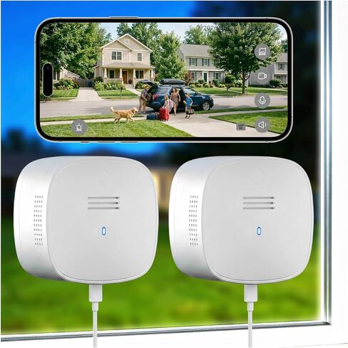 2 حزمة من كاميرات النافذة 5 ميجابكسل 3K - 2.4G&5G WiFi Window Cameras لأمن المنزل والمراقبة الداخلية والخارجية مع رؤية ليلية ملونة SpectraVivid AI واكتشاف الحركة، تعمل مع Alexa وGoogle Assistant D1 in Kuwait