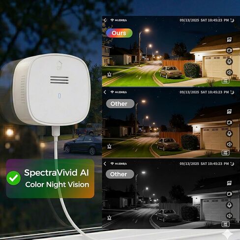 2 حزمة من كاميرات النافذة 5 ميجابكسل 3K - 2.4G&5G WiFi Window Cameras لأمن المنزل والمراقبة الداخلية والخارجية مع رؤية ليلية ملونة SpectraVivid AI واكتشاف الحركة، تعمل مع Alexa وGoogle Assistant D1 in Kuwait