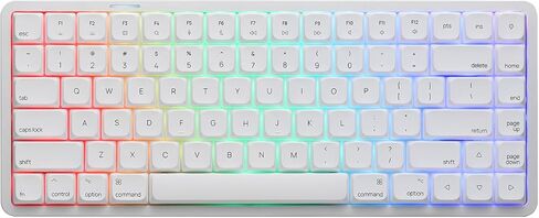Akko Air 01 Low Profile Wireless Mechanical Keyboard RGB Backlit, Hot Swappable Native Mac Layout 2.4GHz/Wired/BT Aluminum Gaming Keyboard, Cloudy White, Kailh Cloud Switch in Kuwait