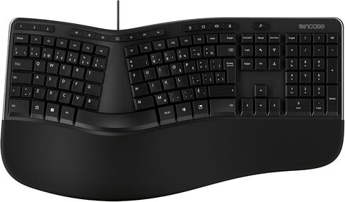 لوحة مفاتيح سلكية مريحة - صممتها Microsoft - تصميم مريح مصقول، ومفاتيح اختصارات مدمجة، ومسند راحة اليد متعدد الطبقات لدعم المعصم، ولوحة أرقام مدمجة - تخطيط كندي فرنسي in Kuwait