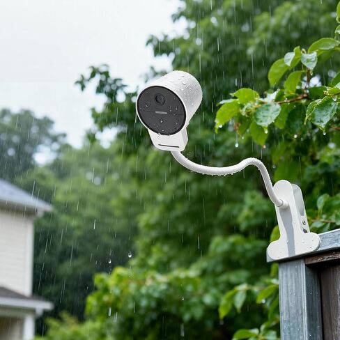 حامل كاميرا مرن مكون من قطعتين لسلسلة كاميرات SimpliSafe الخارجية الجيل 2/1، حامل مشبك قابل للتعديل، بدون حامل للحفر للأماكن الداخلية والخارجية (أبيض) in Kuwait