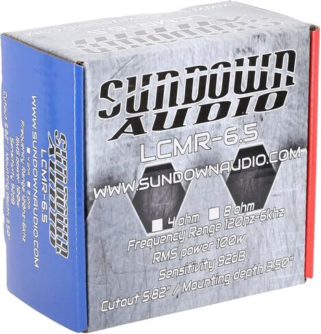 Sundown Audio LCMR-6.5 S-LCMR6.58 100 وات RMS 6.5 بوصة مكبر صوت للسيارة متوسط ​​المدى 8 أوم، نطاق 120 هرتز -6 كيلو هرتز، حساسية 92 ديسيبل، لأنظمة صوت السيارة، قطعتان in Kuwait