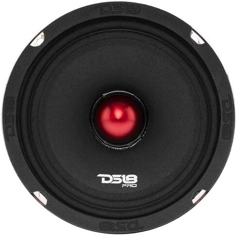 DS18 PRO-X6BM Loudspeaker - 6.5", Midrange, Red Aluminum Bullet, 500W Max, 250W RMS, 8 Ohms - Premium Quality Audio Door Speakers for Car or Truck Stereo Sound System - 2 Speakers in Kuwait