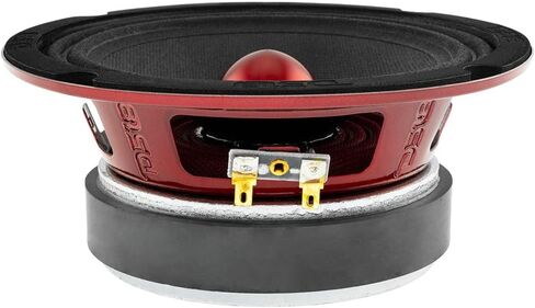 DS18 PRO-X6BM Loudspeaker - 6.5", Midrange, Red Aluminum Bullet, 500W Max, 250W RMS, 8 Ohms - Premium Quality Audio Door Speakers for Car or Truck Stereo Sound System - 2 Speakers in Kuwait