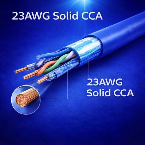| كابل إيثرنت Cat6 خارجي بطول 1000 قدم - 23AWG Solid CCA UTP، وسترة LDPE مقاومة للطقس، وكابل LAN لجهاز التوجيه، والمحول، وكاميرا IP وPoE - بكرة خشبية in Kuwait