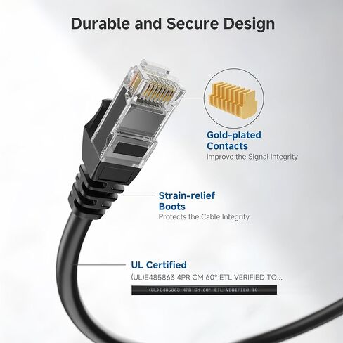 Cable Matters كابل إيثرنت Cat 6 قصير بسرعة 10 جيجابت في الثانية، 5 حزم - 1 قدم، كابل Cat 6، سلك Cat6، سلك إيثرنت، رمادي in Kuwait