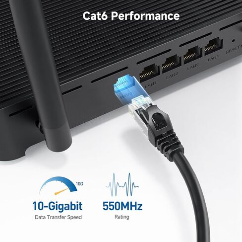 Cable Matters كابل إيثرنت Cat 6 قصير بسرعة 10 جيجابت في الثانية، 5 حزم - 1 قدم، كابل Cat 6، سلك Cat6، سلك إيثرنت، رمادي in Kuwait