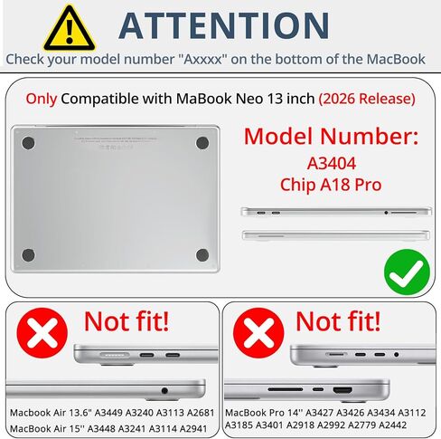 AKIT Compatible with MacBook Neo Case 13 inch 2026 Release, Unique Pattern Plastic Hard Shell Laptop Case+Screen Protector+Keyboard Cover for New MacBook Neo 13 inch A3404 (A18 Pro Chip), SumPink in Saudi Arabia