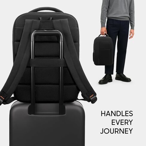 Sharper Image Laptop Backpack for Men and Women, 35L Water Resistant Computer Bag for Work Business Travel, Heavy Duty College School Backpacks, Fits 16" Laptops/Notebook, Black (Signature Collection) in Kuwait