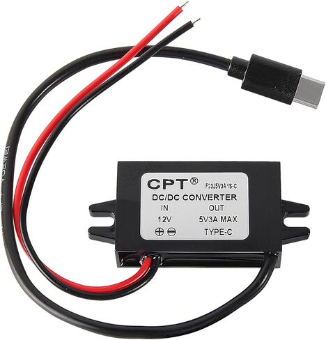 AITRIP 1PCS DC 12V إلى 5V 3A 15W Buck Converter، تنحى منظم الجهد، USB Type-C محول طاقة مقاوم للماء لـ Raspberry Pi 4، الهاتف، السيارة in Kuwait