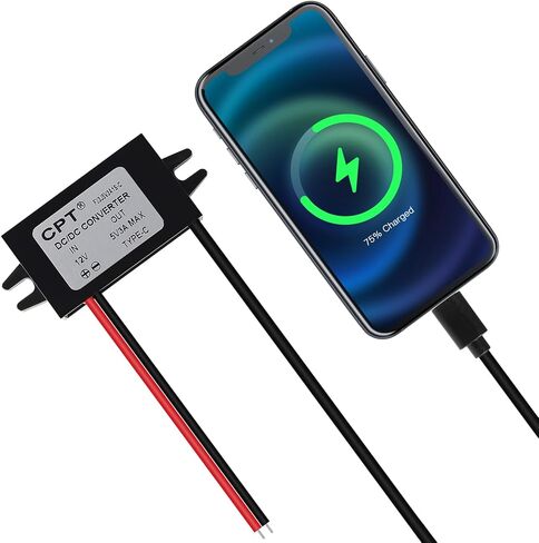 AITRIP 1PCS DC 12V إلى 5V 3A 15W Buck Converter، تنحى منظم الجهد، USB Type-C محول طاقة مقاوم للماء لـ Raspberry Pi 4، الهاتف، السيارة in Kuwait