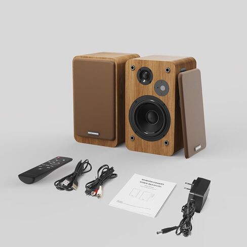 Powered Bookshelf Speakers - Studio Monitor Bookshelf Speakers 36W RMS - Active Bookshelf Speakers,BT 5.4 Wireless Speakers USB Digital Audio Studio Monitors Compatible with Turntable,Record Player,PC in Kuwait