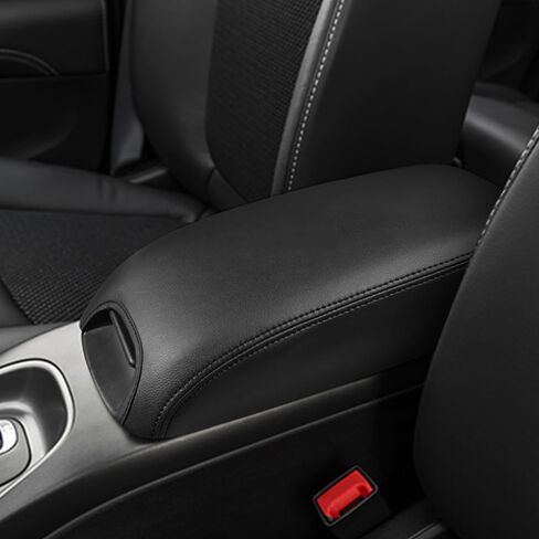غطاء وحدة التحكم في مركز Deytop لـ Dodge Journey 2011-2022 غطاء مسند ذراع Dodge Journey accessories anti-scratch Leather Recrest Protector (Stitches Black) in Kuwait