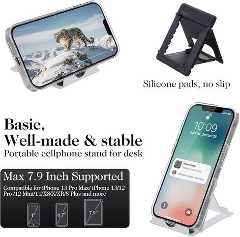 6 Pack Foldable Cell Phone Stand Holder, Portable Cell Phone Stand Holder for Desk, Adjustable Desk Kickstand Pocket-Sized Mount Universal Desktop Kickstand for Phones, Android, 6 Colors in Kuwait