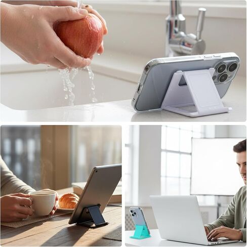 6 Pack Foldable Cell Phone Stand Holder, Portable Cell Phone Stand Holder for Desk, Adjustable Desk Kickstand Pocket-Sized Mount Universal Desktop Kickstand for Phones, Android, 6 Colors in Kuwait