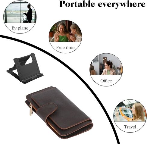 6 Pack Foldable Cell Phone Stand Holder, Portable Cell Phone Stand Holder for Desk, Adjustable Desk Kickstand Pocket-Sized Mount Universal Desktop Kickstand for Phones, Android, 6 Colors in Kuwait