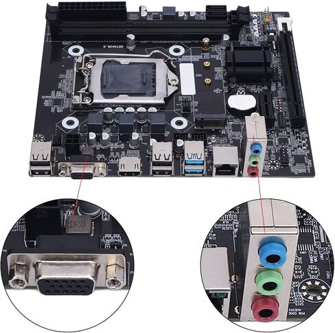 PUSOKEI H81 Gaming Motherboard, LGA 1150 Socket M ATX DDR3 1600MHz 16GB RAM with M.2 NVMe NGFF PCIe 6Gb / s, for Core i3 i5 i7 4th Gen E3 V3 Celeron G Series 22nm CPU in Kuwait