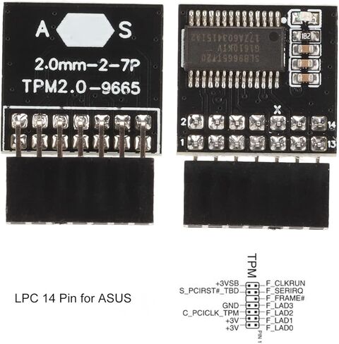 وحدات أمان التشفير، وحدة أمان TPM 14Pin، وحدة تشفير الأوراق المالية 2x7P TPM 2.0 تدعم DDR4، واستبدال DDR3 لوحدات حماية النظام الأساسي Win11 in Kuwait