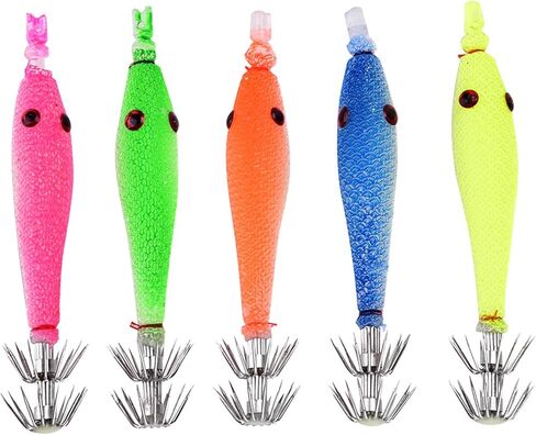 Fishing Baits Hooks,5pcs Tube Bait Hooks Crappie Fish Baits Luminous Hooks Fishing Accessory in Kuwait
