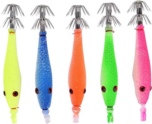 Fishing Baits Hooks,5pcs Tube Bait Hooks Crappie Fish Baits Luminous Hooks Fishing Accessory in Kuwait