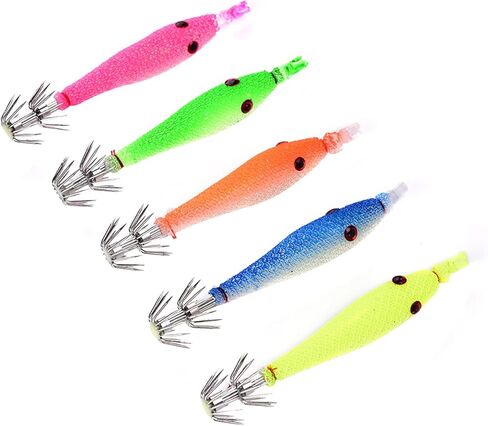 Fishing Baits Hooks,5pcs Tube Bait Hooks Crappie Fish Baits Luminous Hooks Fishing Accessory in Kuwait