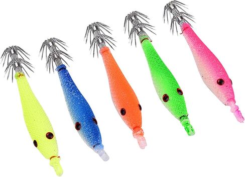 Fishing Baits Hooks,5pcs Tube Bait Hooks Crappie Fish Baits Luminous Hooks Fishing Accessory in Kuwait