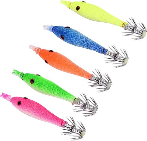 Fishing Baits Hooks,5pcs Tube Bait Hooks Crappie Fish Baits Luminous Hooks Fishing Accessory in Kuwait