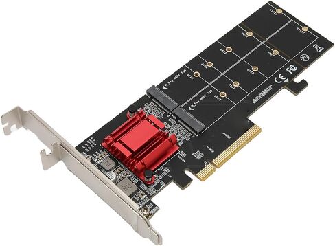 محول Focket Dual M.2 PCIe NVMe، وظيفة تشعب PCIe، بطاقة محول M.2 SSD مزدوجة، 3.1 X8 X16 مع دعم NVMe SSD 2230 2242 2260 2280 22110 لنظام التشغيل X in Kuwait