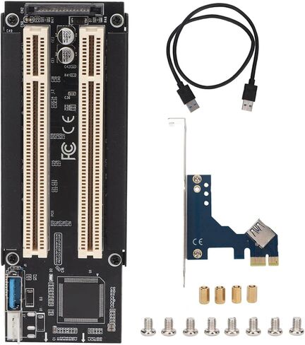 PCI Express to Dual PCI Adapter | 2 Slots Expansion Card with Blue LED for Systems in Kuwait