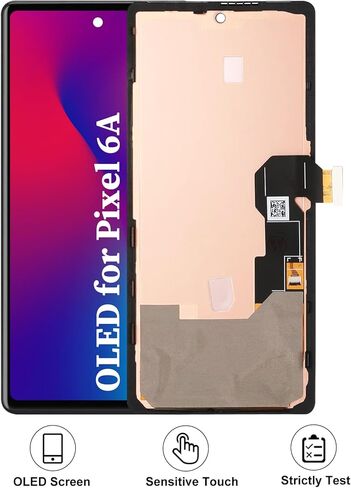لشاشة Google Pixel 6A OLED البديلة التي تعمل باللمس، محول رقمي لشاشة LCD مجموعة كاملة مع مجموعة أدوات إصلاح موديل GX7AS GB62Z G1AZG 6.1 بوصة (يدعم بصمة الإصبع) in Kuwait